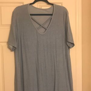 Blue Double Split Maxi Dress